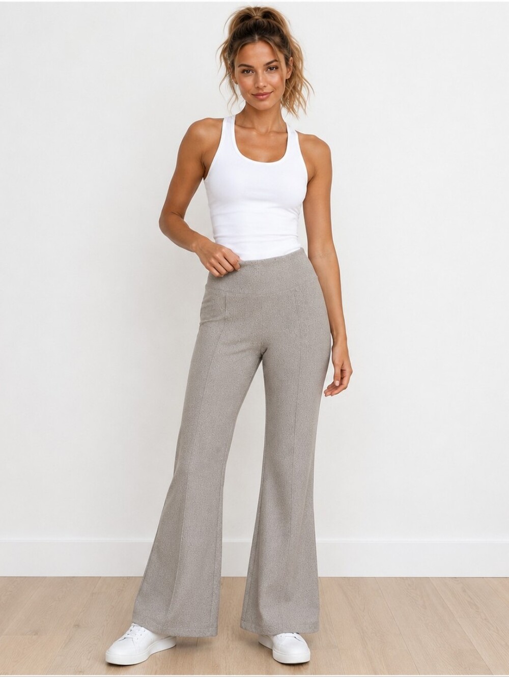 Athleta Delancey Herringbone Flare Pants Small Tall High Rise Work Athleisure